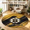 Round Rug Custom NameBoston Bruins Pattern Non Slip Carpet Home Floor Decor