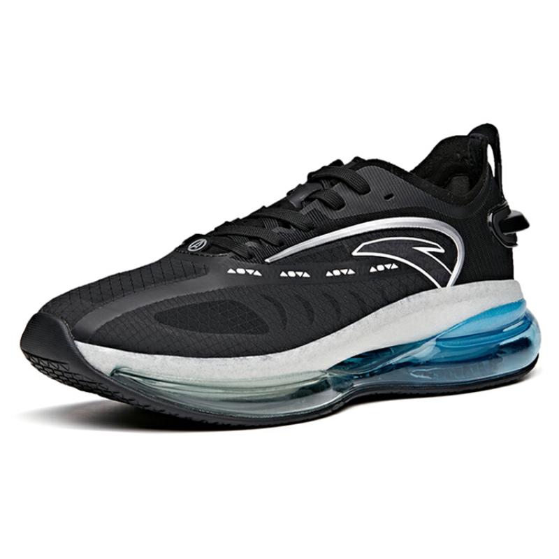 Anta Cushioned Slip-Resistant Abrasion-Resistant Low-Top Running Shoes Men's Black Silver Sneakers