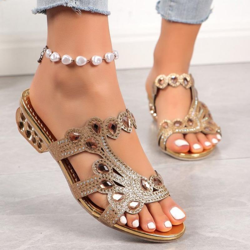 2024 Hot Fashion Women's Sandals Summer Fashion Outdoor Open Toe Leisure Beach Thick Heel with Heel Shoes  Sandálias Femininas