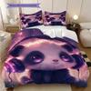 Panda Pattern Bedding Quilt Set Quilt Cover Pillowcase Home Decoration Birthday Gift (1 * duvet cover + 2 * pillowcase, without core)