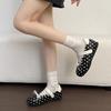 inner height increase cm polka dot ballet style single shoes autumn and winter new super fire with skirt German training shoes Mary Jane shoes