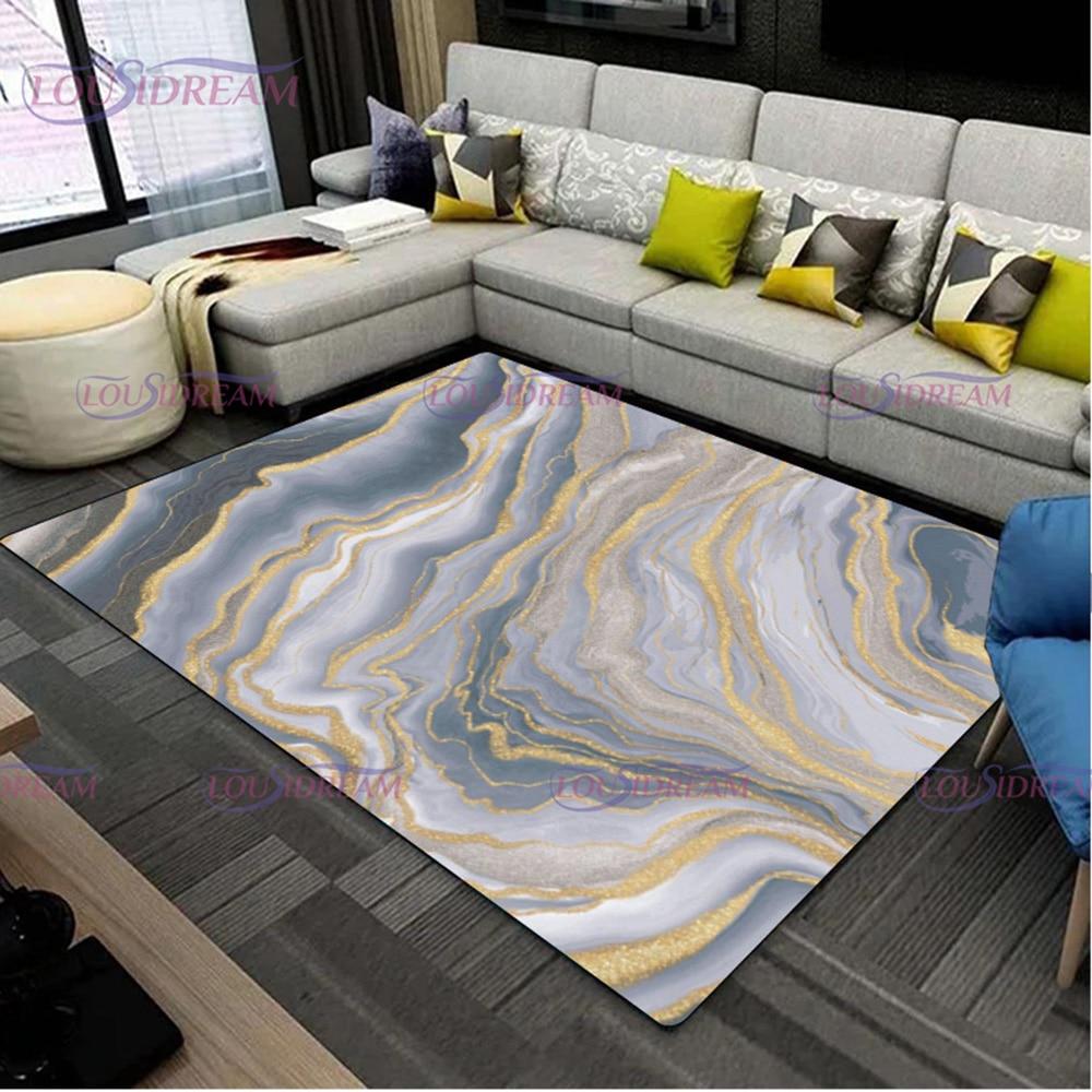 Golden Sun and Moon Carpet Entrance Door Floor Mat Abstract Geometric Optical Doormat Non-slip Floor Mat Living Room Decor Rug