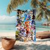 Classic Japanese element cartoon ONE PIECE Monkey D. Luffy beach towel outdoor camping vacation swimming beach towel outdoor absorbent bath towel Y6
