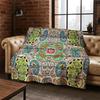 Coperta Magica Fiore Mandala Boemo in Flanella Morbida Calda per Camera da Letto Soggiorno Letto Viaggio Campeggio Picnic Regalo