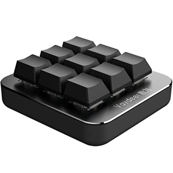 Mechanical Keyboard with Shortcut Keys, Assignable and Customizable 9 Buttons, Compact USB Connection, Macro Capability, Compatible with MacOS,