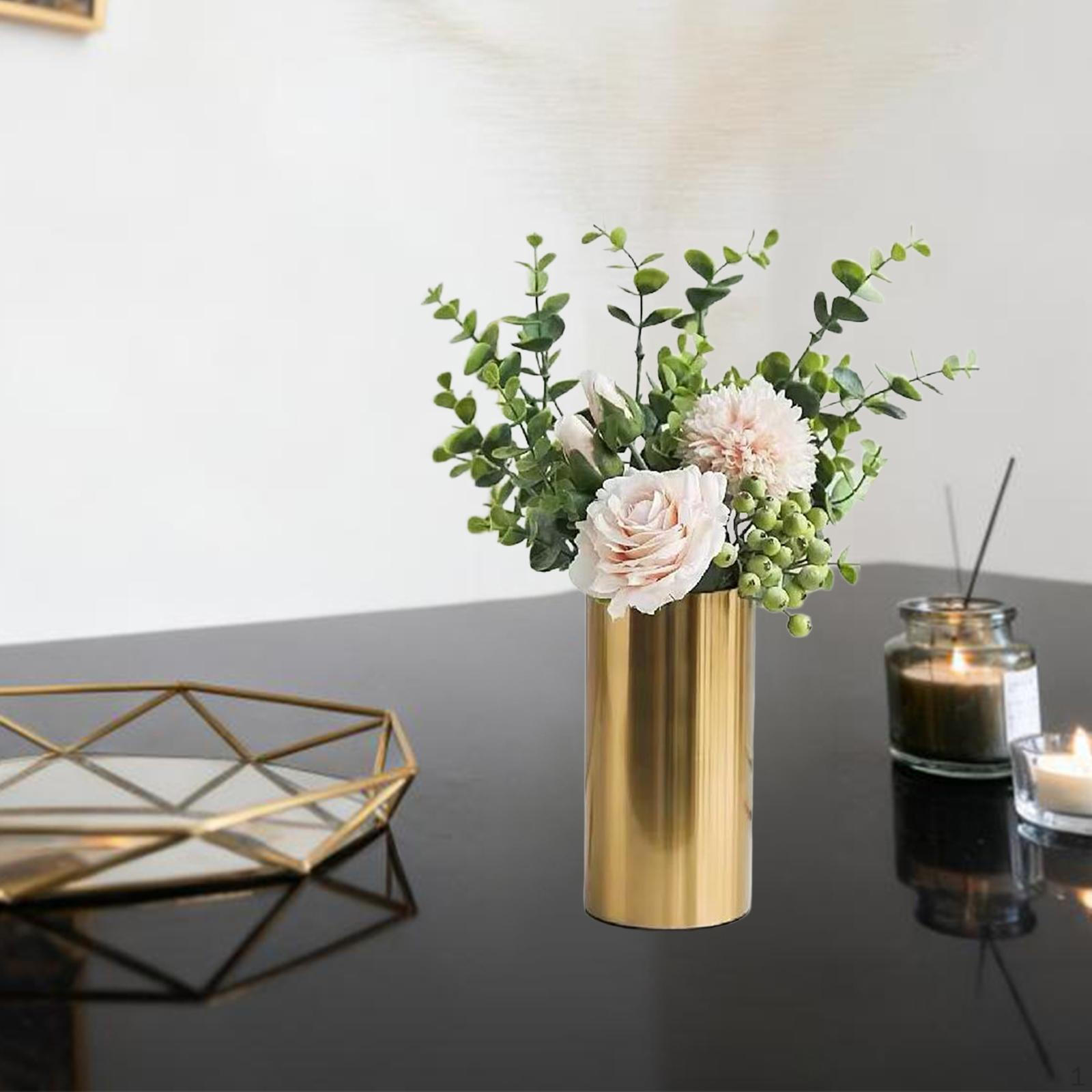 

Metal Cylindrical Vase for Flowers, Tall Vase, Ideal An Office, Home Decor, Or 9cmx19.5cm