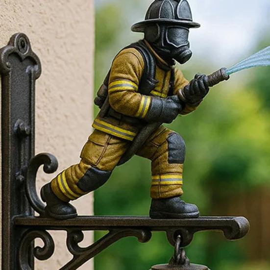 Salute To Firefighters Doorbell Weather-proof Vintage Metal Sound The Alarm Door Bell Home Office Entrance Decorative Welcome Bell