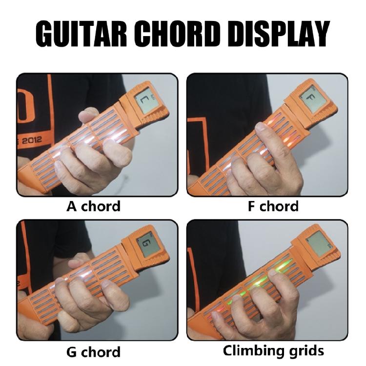 Pocket Guitar Gadget Chord Trainer with Rotatable Chart Screen 6 Fret Guitar Practice Tool for Guitar Training Practice