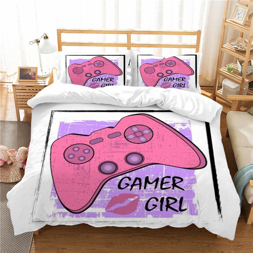 Bettwäsche-Sets, Heimtextilien, 3D-Gamer-Druck, Bettbezug-Set, schwarzer Hintergrund, Luxus-Bettbezug-Set, hohe Qualität