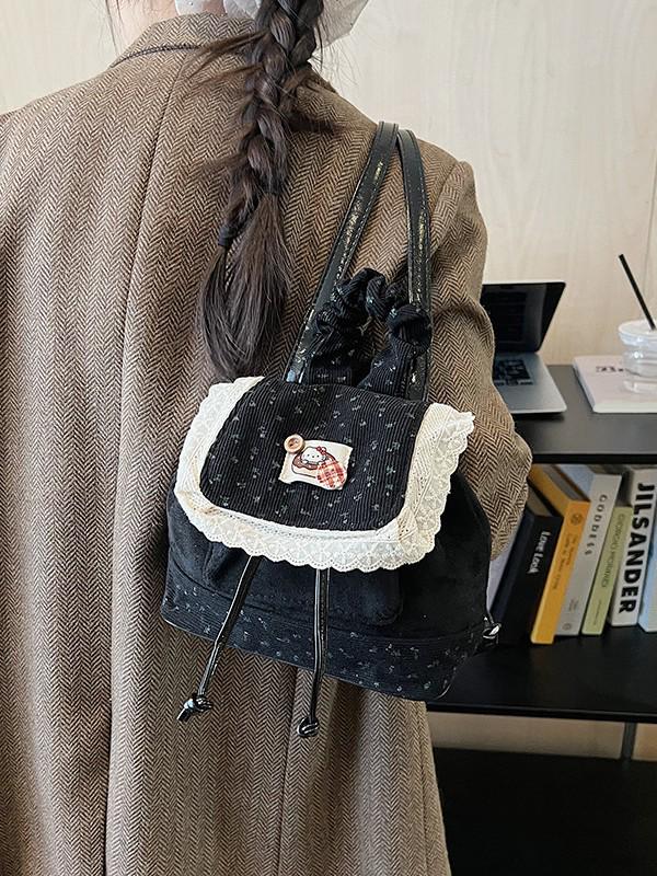 Lolita Bunny Lace Backpack - Autumn Korean Style Women's Casual Versatile Bag