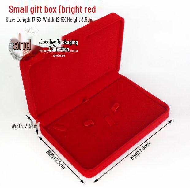 Red Wedding Jewelry Gift Box for Rings, Pendants & Necklaces - Elegant Gold Ornament Packaging