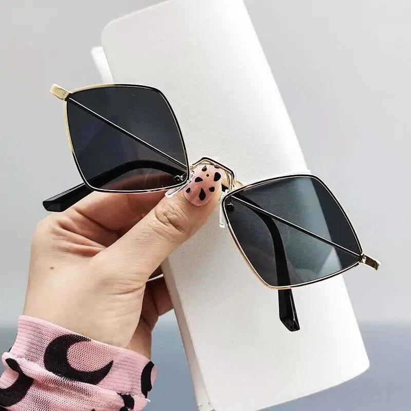Damen Metall Sonnenbrille Vintage Irregulär Kleiner Rahmen Sonnenbrille Uv400 Damen Schutzbrille