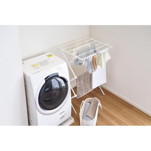 LIV PLUS Indoor Clothes Drying Rack, Foldable, Compact, Stand, Flat Drying, 81cm Wide X 60cm Deep X 103cm High, White, NY-321