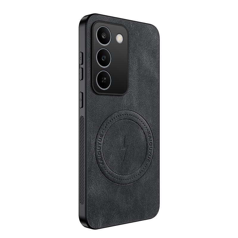 Realme C100-5G Nappa Leather Grain Full-Coverage Lens Magsafe Magnetic Protective Case