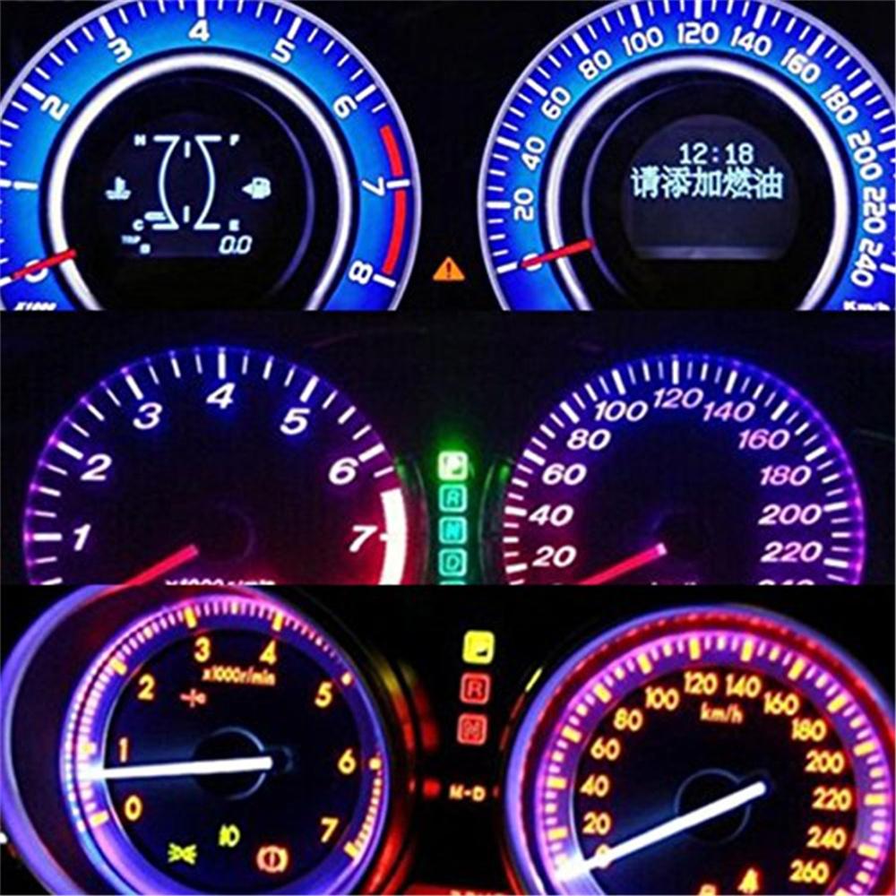 50Pcs T5 5050 1SMD LED Indicator Gauge Dashboard Dash Side Lights Bulbs 5 Colors