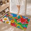 Trendy Art Motif w-wiggle wiggle Floor Mat Non-Slip Absorbent Floor Mat Decorative Rug for Home Bathroom Bedroom Entryway