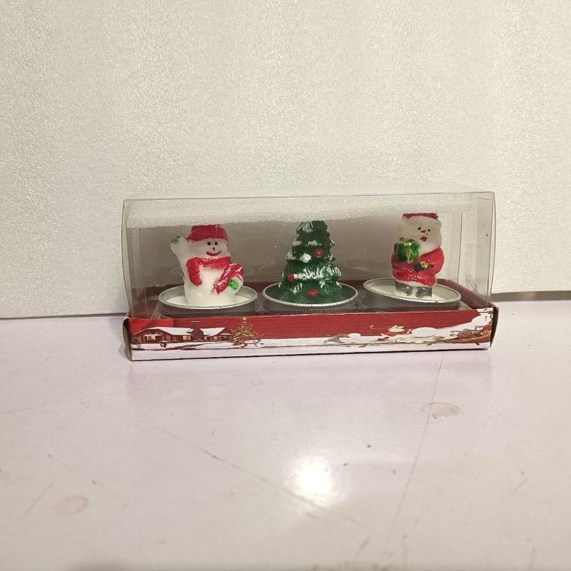 3Pcs Christmas Tree Scented Candle Handmade Santa Claus Cute Soy Wax Candles Snowman Wedding Candles Home Decoration Party Xmas
