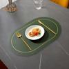 Insulation Pad Easy Clean Faux Leather Placemat Heat Resistant Table Protection Mat for Home Kitchen