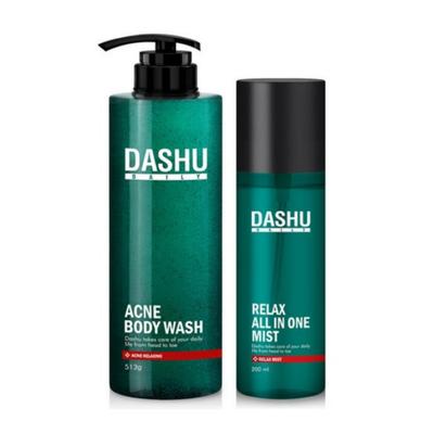 DASHU Daily Acne Relax Scrub Duschgel und All-in-One-Spray-Set