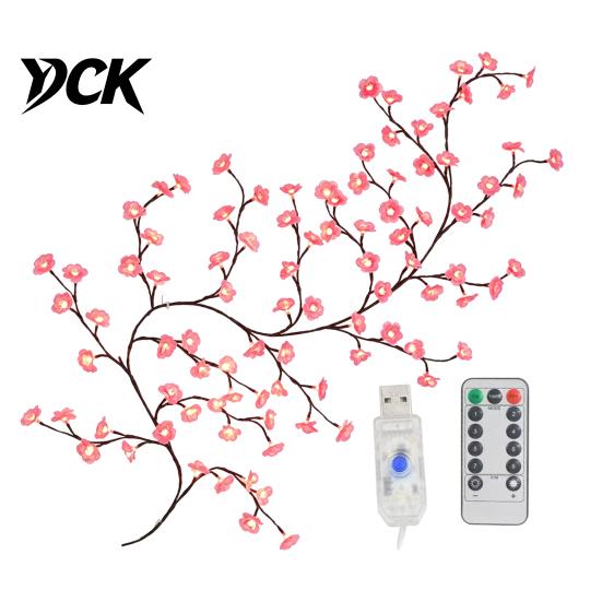 Creative Wall Embellishment Flower LED Tree Branch Lights for Wall, Willow Vine Light with Modern Art Lighting Remote, 8 Modes, Christmas Decorations