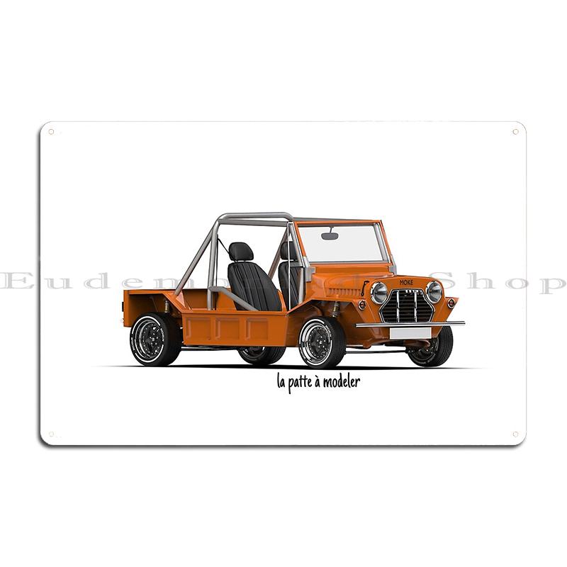 Red Austin Mini Moke Mini Rallycar Metal Plaque Wall Cave Printing Garage Decoration Pub Tin Sign Poster