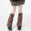 Pernas Acolchoadas Puffer de Inverno Femininas Esportes ao Ar Livre Cordão Ajustável Divididas Flared Cobre-Botas Punhos Meias