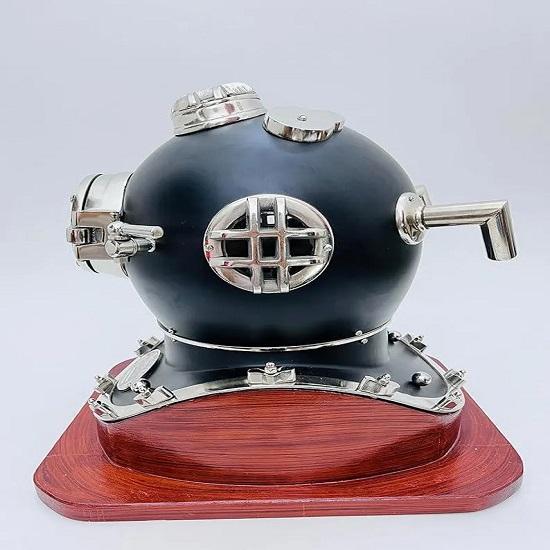 Diving Helmet Nautical U.S Navy Black Coating Finish Deep Sea Divers Helmet Nautical Marine Décor Scuba Diving Helmet