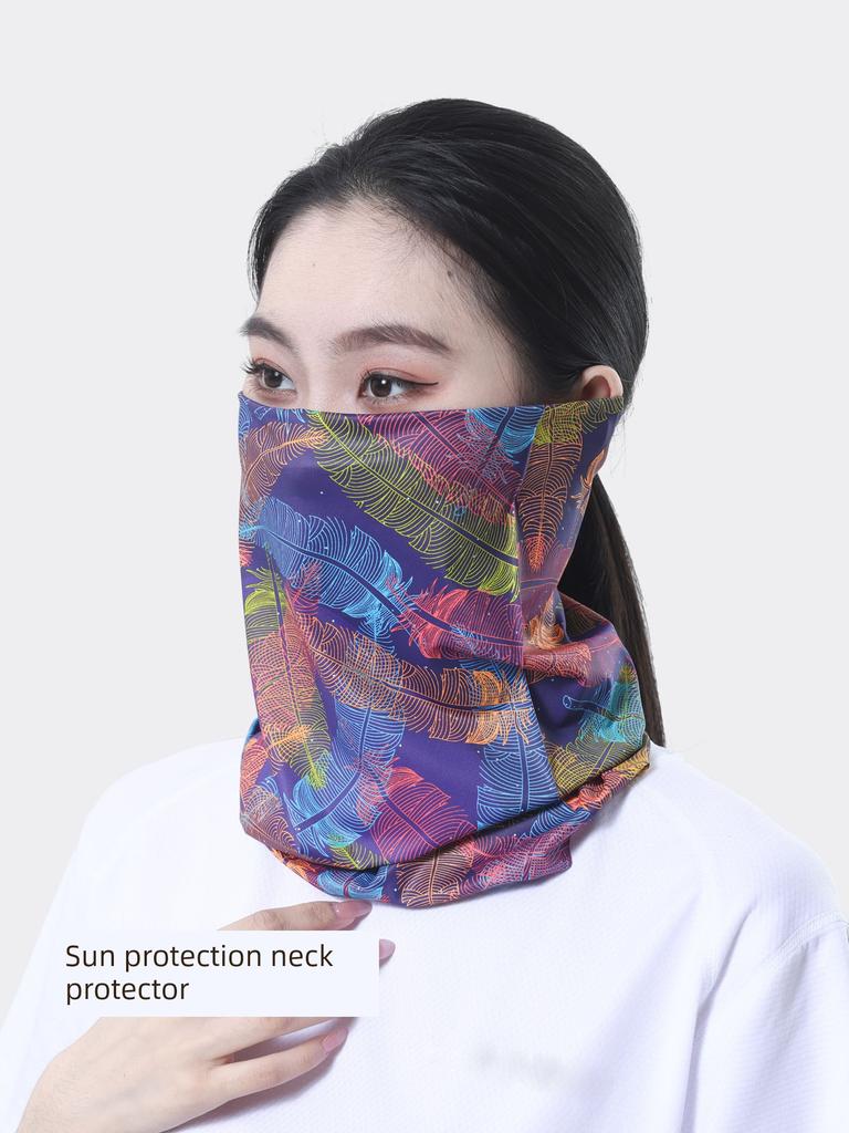 Summer Sun Protection Cycling Headscarf Windproof Mask UV Protection Seamless Ice Silk Men and Women Scarf Sets Running Mask