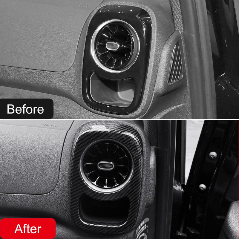 Car Accessories For Mercedes-Benz Vito W447 2024 2025 Carbon Fiber Printed Interior Front Side Air Vent Outlet Cover Trim 2pcs