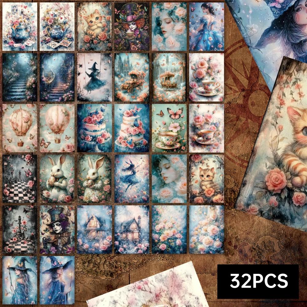 

32 шт., ретро и загадочные открытки, красивые и элегантные, розы, клоуны, девушки, почтовые карточки, праздничные открытки