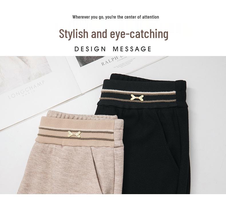 Mom's 2025 Autumn High-Waisted Elastic Wool Pants for Women - Middle-Aged & Elderly