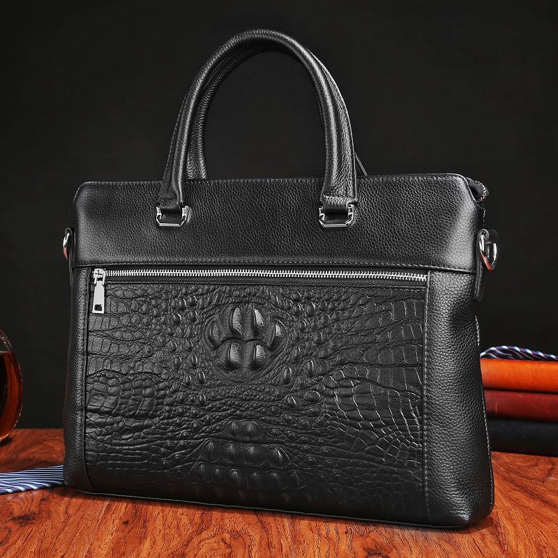 High Sense Large Capacity Business Handbag Men's Briefcase Soft Leather Men's Bag Shoulder Bag Crossbody Computer Bag