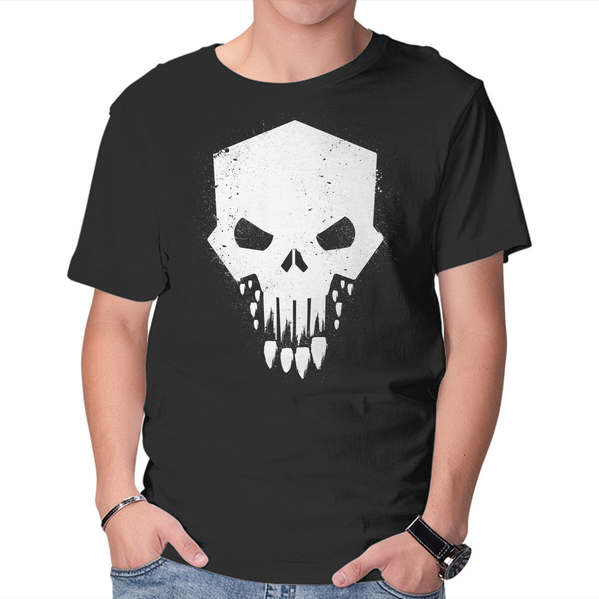 Unisex Crew Neck T-Shirt Helldivers Punisher Graphic Short Sleeve Casual Tee XXL