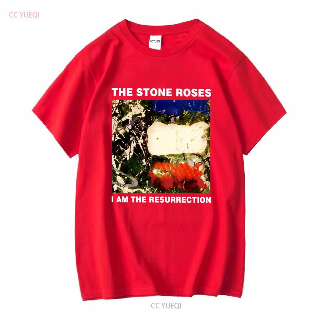 Koszulkę The Stone Roses Czarna HT50745 z długim lub krótkim rękawem vintage Prana Lekko męska Wszechstronna moda uliczna