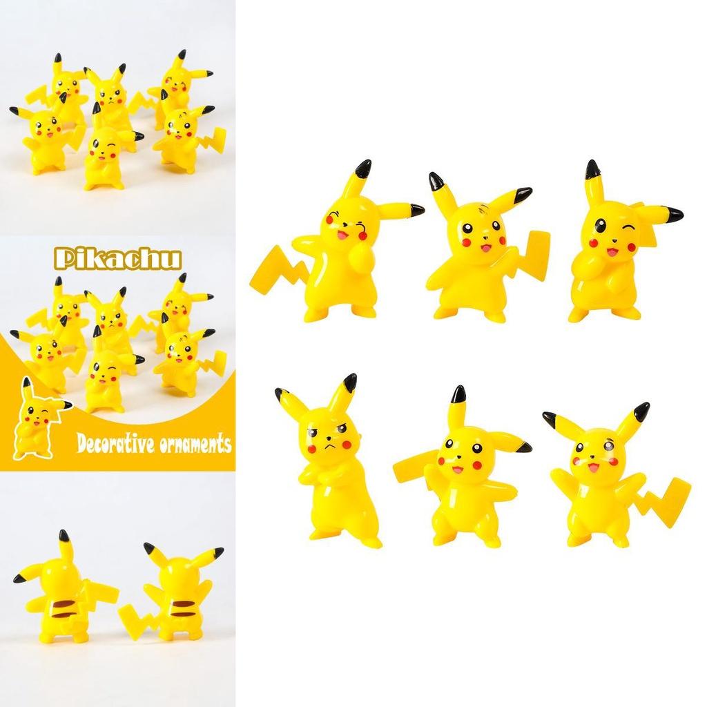 Adorable Pikachu Cartoon Anime Figure Model Doll Set Perfect For Cake Decoration And Gifts