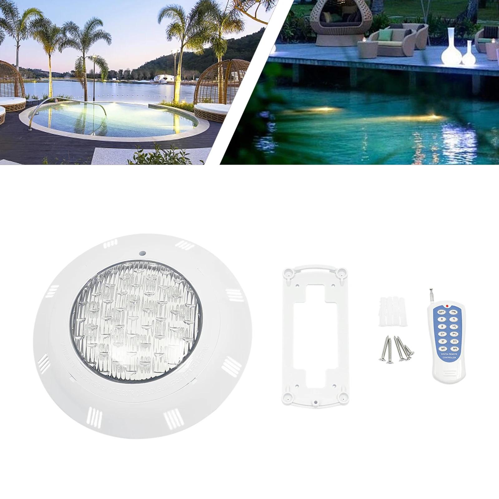 

12V 54W Pool Light Underwater Color-Change LED Lights RGB IP68 with RF Remote Controller United States
