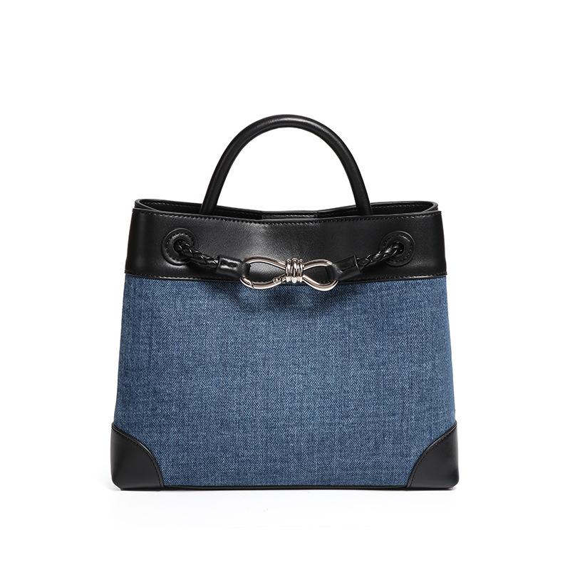 

Сумка из ткани в стиле ретро с цветными блоками, новая сумка-тоут, деловая женская сумка на одно плечо, универсальная повседневная сумка через плечо