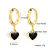 Love earrings simple personality cute girl color dripping oil heart stud earrings stainless steel earrings