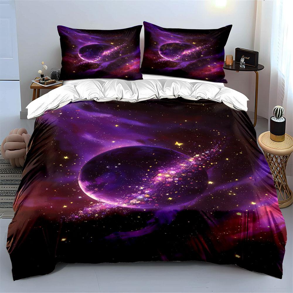 Planet with surrounding stars. Bedding sets Duvet cover sets Duvet covers Pillowcases(1 * Duvet Cover 2 * Pillowcases without duvet insert)
