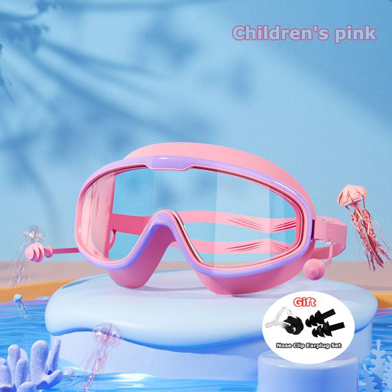 Kids Swimming Goggles Big Frame HD View Anti-fog Waterproof Children's Swim Goggles Boys and Girls Multi-color To Choose