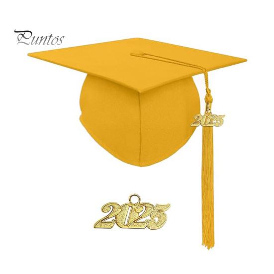 

Выпускной колпак 2025 года с кисточкой, шляпа бакалавра с регулируемым размером, эластичная лента, аксессуар для выпускного платья, церемония вручения диплома магистра Adult жёлтый