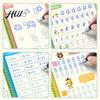 Kids Writing Practice 4Pcs Grooved Book with Pens Refills Pencil Gripper Reusable Handwriting Workbooks Alphabet Tracing Learning Children Workbook