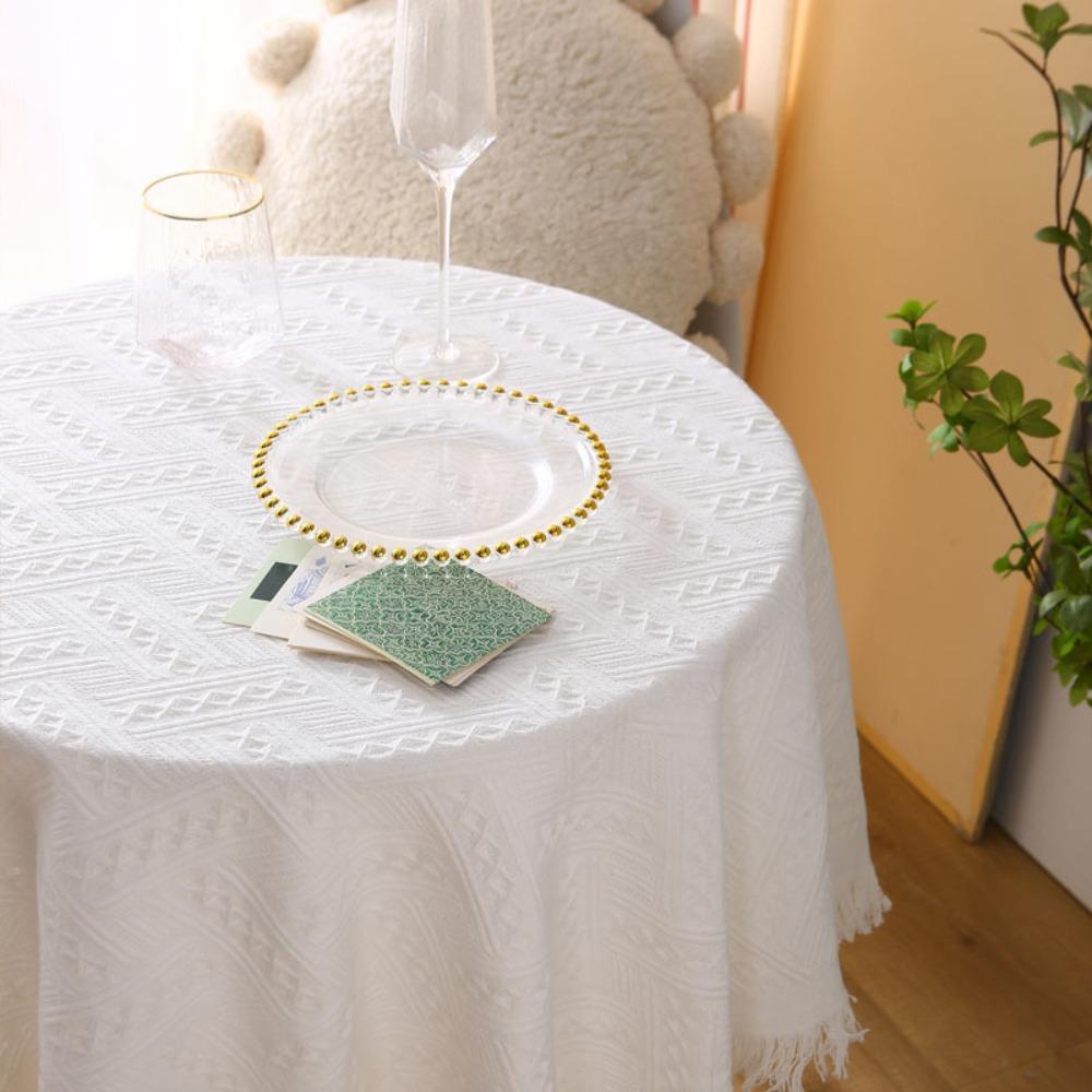 Creamy Style Tablecloth Decorative Deskcloth Retro cloth Rectangular Tablecloth Home Textile 50x50cm