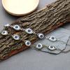 Vintage Punk Evil Eye Bracelet 5 Blue Eyeball Connect Exaggeration Multiple Dense Evil Eyes Bracelet