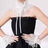 Detachable Ruffle Collar and Cuffs Lace Embroidered Accessory Set for Shirt Dresses Costumes and Event Wear Set