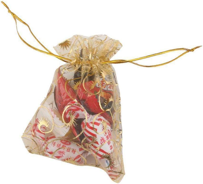 100PCS Bolsas de Organza Bolsas para Joyas Bolsas de Malla Pequeñas con Cordón Bolsas de Regalo Tarjetas para Collares Bolsas de Regalo Bolsas de Favor para Fiesta de Boda Bolsas de Muestra para Dulces