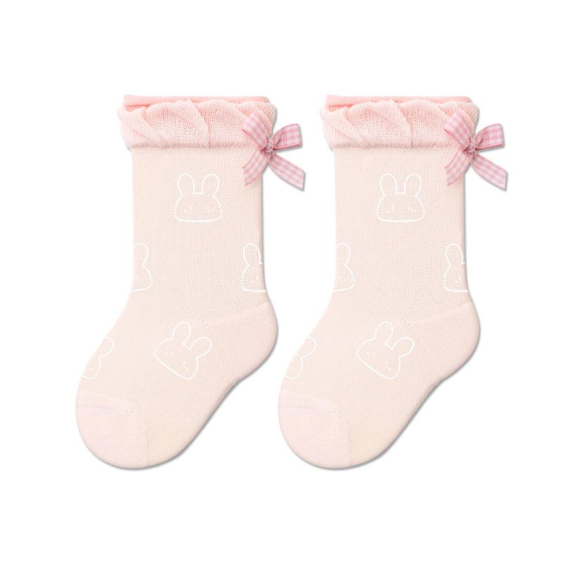 Infant Baby Rabbit Socks For Girls Cute Newborn Mesh Bowknot Mid-calf Short Sock Summer Fashion Sweet Princess Cotton Socks