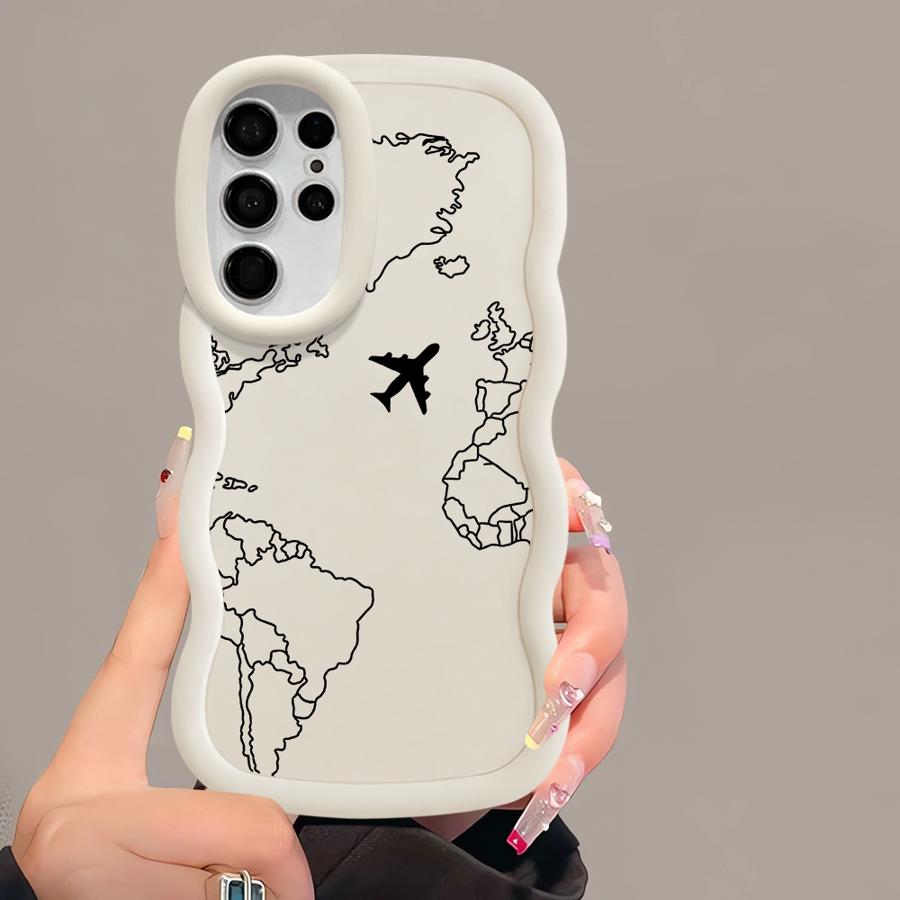 Soft Phone Cover Case for Samsung Galaxy S21 S24 S22 Ultra S25 A26 A25 S20 FE S23 Plus A55 A34 A35 A24 A54 A36 World Travel