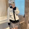 Little Coco French Style Contrast Wool Knit Cardigan Sweater - Casual Women's Top with New Design Sense.