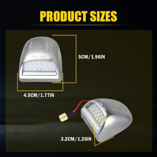 For 1999-13 GMC Sierra 1500 2500 3500 Chrome Bezel White LED License Plate Light